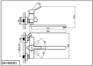 Смеситель для ванны D&K Rhein Dusseldorf DA1493301 хром купить в интернет-магазине сантехники Sanbest