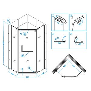 Душевая система RGW Shower Panels SP-6143-01 50140801-01 хром купить в интернет-магазине сантехники Sanbest