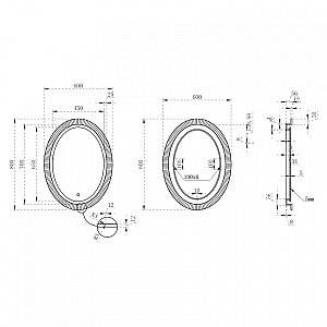 Зеркало с подсветкой Abber STEIN AS6601Violett 60x80 фиолетовое в ванную от интернет-магазине сантехники Sanbest