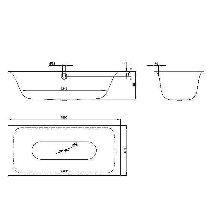 Ванна Bette Lux 3441-000 180x80 купить в интернет-магазине Sanbest