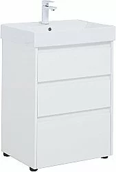 Тумба с раковиной Aquanet Nova Lite 302469 60 белый глянец для ванной в интернет-магазине Sanbest