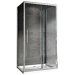 Душевой уголок ABBER Schwarzer Diamant AG30110H-S85-S85 110x85 стекло прозрачное/профиль хром купить в интернет-магазине Sanbest