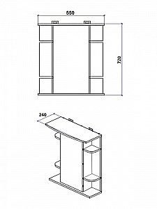 Зеркальный шкаф Orange Кларис Kl-55ZSW купить в интернет-магазине сантехники Sanbest
