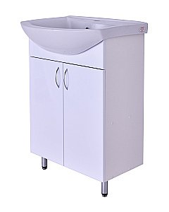 Тумба с раковиной Orange Лайт LA-60TUW+GR белая для ванной в интернет-магазине Sanbest