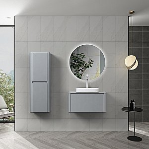 Тумба с раковиной Black&White Universe U915.800 серая для ванной в интернет-магазине Sanbest