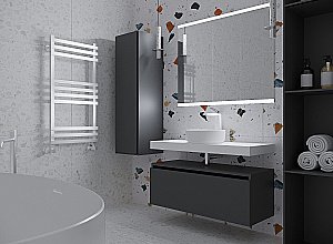 Тумба с раковиной и столешницей Armadi Art Flat 100 антрацит матовый для ванной в интернет-магазине Sanbest