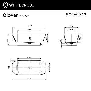 Акриловая ванна WhiteCross Clover 170x72 0220.170072.200 белая матовая купить в интернет-магазине Sanbest