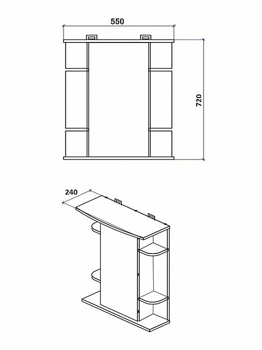 Зеркальный шкаф Orange Кларис Kl-55ZSW купить в интернет-магазине сантехники Sanbest