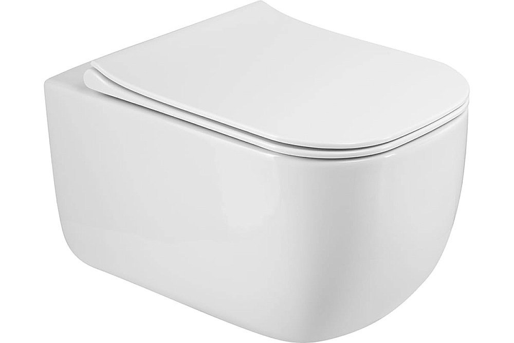 Унитаз подвесной Art&Max MONZA AM232CHR/SC белый, с сиденьем микролифт, безободковый купить в интернет-магазине Sanbest