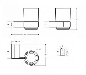 Стакан настенный Cezares STYLUS-TUMS-01 хром купить в интернет-магазине сантехники Sanbest