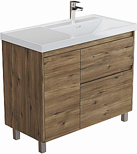 Тумба с раковиной Aquanet Nova Lite 2.0 90 346345+347436 дуб рустикальный, правосторонняя для ванной в интернет-магазине Sanbest
