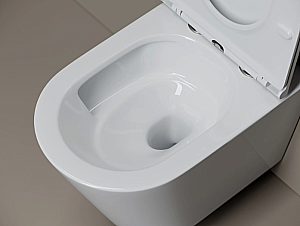 Унитаз подвесной Ceramica Nova Alfeo CN4014T белый, безободковый, с крышкой микролифт, слив торнадо купить в интернет-магазине Sanbest