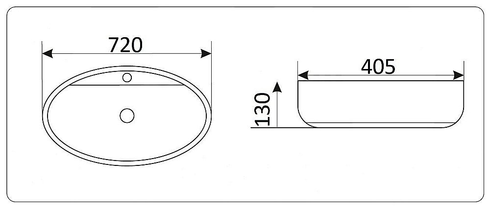 Раковина накладная Ceramalux N 72 9435 белая купить в интернет-магазине Sanbest