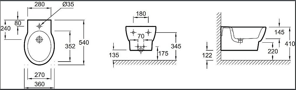 Биде подвесное Jacob Delafon OVE E1586-00 купить в интернет-магазине Sanbest