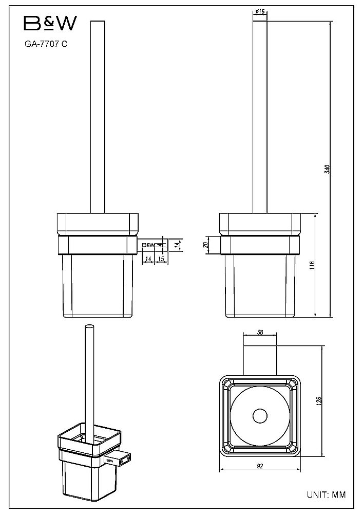 Набор аксессуаров Black&White Gravity GA-7720C хром купить в интернет-магазине сантехники Sanbest