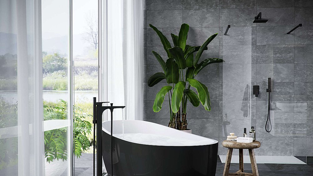 Душевая система Excellent Keria 2045 BL черная матовая купить в интернет-магазине сантехники Sanbest