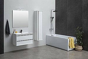 Зеркало Aquanet Lino 253908 90 белый матовый в ванную от интернет-магазине сантехники Sanbest