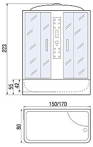 Душевой бокс River Wisla 55 170x80 стекло тонированное купить в интернет-магазине Sanbest