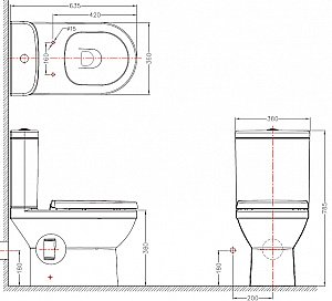 Унитаз напольный Bravat New Moon с бачком, с крышкой микролифт купить в интернет-магазине Sanbest