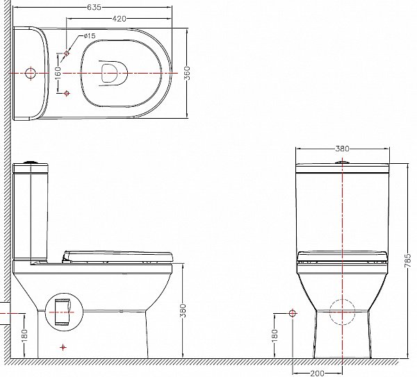 Унитаз напольный Bravat New Moon с бачком, с крышкой микролифт купить в интернет-магазине Sanbest