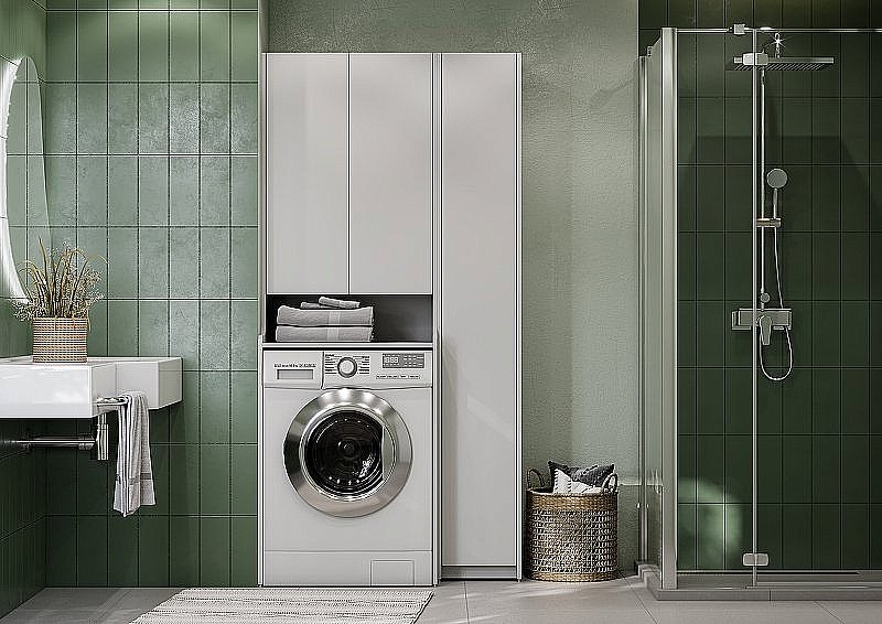 Шкаф-пенал для стиральной машинки Акватон Лондри 65 для ванной в интернет-магазине сантехники Sanbest