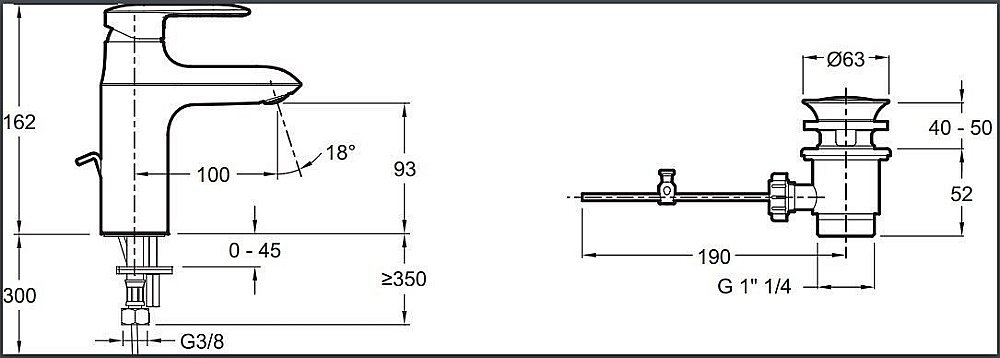 Cмеситель для раковины Jacob Delafon KUMIN E99444-CP купить в интернет-магазине сантехники Sanbest