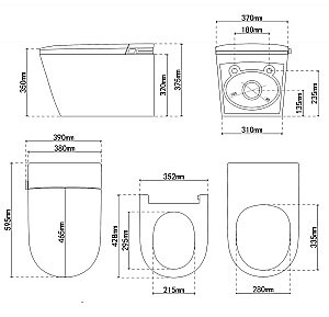Электронный унитаз-биде ABBER Bequem AC1121SMB черный матовый, с крышкой микролифт купить в интернет-магазине Sanbest