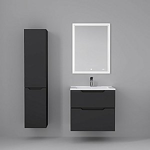 Тумба с раковиной Jorno Slide 65 антрацит для ванной в интернет-магазине Sanbest