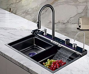 Кухонная мойка CeruttiSpa GLORIA Pro black 75 CT10578 графит купить в интернет-магазине сантехники Sanbest