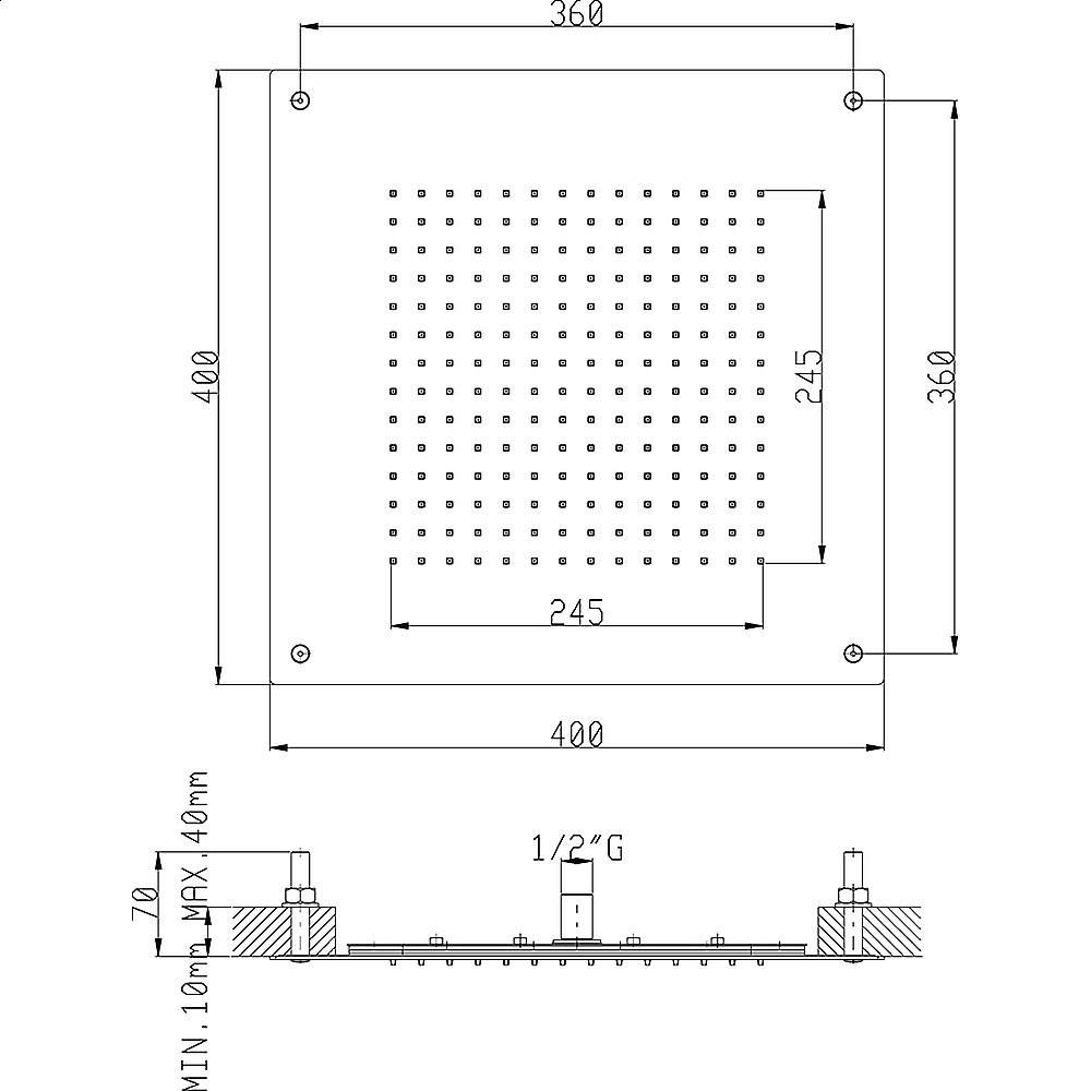 Верхний душ Cisal Zen Shower ZS025630D2 купить в интернет-магазине сантехники Sanbest