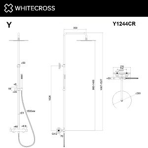 Душевая система WhiteCross Y Y1244CR хром купить в интернет-магазине сантехники Sanbest