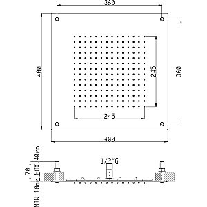 Верхний душ Cisal Zen Shower ZS025630D2 купить в интернет-магазине сантехники Sanbest