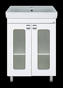 Тумба с раковиной Misty Урал - 60 Э-Ура-01060-021Н белая для ванной в интернет-магазине Sanbest