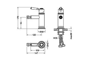 Смеситель для биде Aquatek Классик AQ1518PG золото полированное купить в интернет-магазине сантехники Sanbest