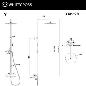 Душевая система WhiteCross Y Y1244CR хром купить в интернет-магазине сантехники Sanbest