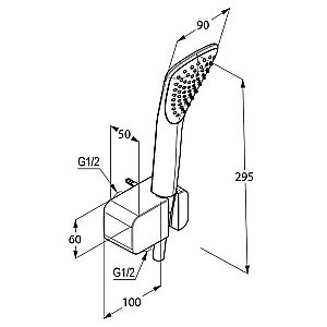 Душевой гарнитур Kludi Fizz 676700500 купить в интернет-магазине сантехники Sanbest