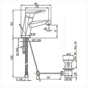 Смеситель для раковины PAINI Bios 05CR211LMKM хром купить в интернет-магазине сантехники Sanbest