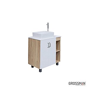 Тумба с раковиной и столешницей Grossman ФЛАЙ 80 дуб сонома/белая для ванной в интернет-магазине Sanbest