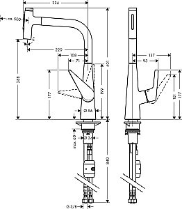 Смеситель для кухни Hansgrohe Talis Select M51 300 72823000 купить в интернет-магазине сантехники Sanbest