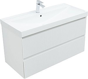 Тумба с раковиной Aquanet Альтера 337157 100 белый матовый для ванной в интернет-магазине Sanbest