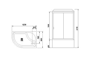 Душевая кабина Royal Bath RB 8120BK1-M 120х80 стекло матовое/профиль белый купить в интернет-магазине Sanbest