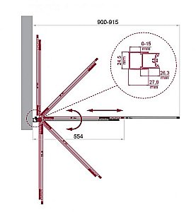 Шторка для ванны BelBagno LUCE-VF-11 90 стекло рифленое/профиль черный купить в интернет-магазине Sanbest