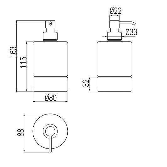 Диспенсер Inda Mito A20060NE21 черный матовый купить в интернет-магазине сантехники Sanbest