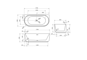 Ванна Vincea 170x80 VBT-621 белая купить в интернет-магазине Sanbest