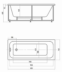 Ванна Aquatek Мия 165х70 MIY165-0000001 белая купить в интернет-магазине Sanbest