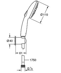 Душевой гарнитур Grohe Tempesta 27849003 хром купить в интернет-магазине сантехники Sanbest