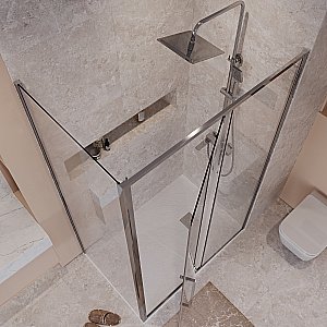 Душевой уголок Niagara Nova NG-66-11A/NG-A90-34 110х90 стекло прозрачное/профиль хром купить в интернет-магазине Sanbest