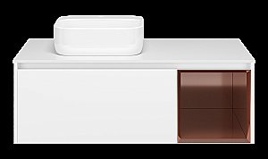 Тумба с раковиной Misty Севан - 105 П-Сев-01105-011Я белая для ванной в интернет-магазине Sanbest