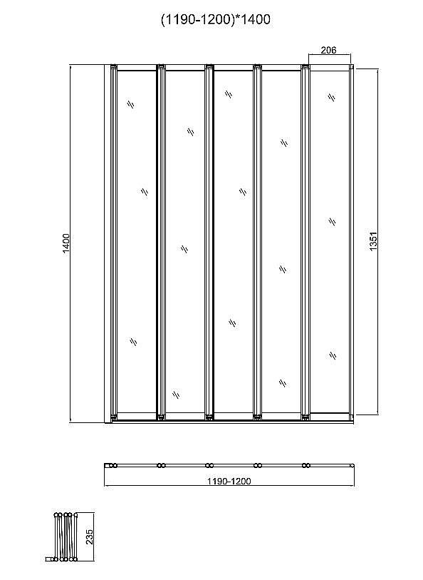 Шторка для ванны Vincea VSB-32120CL 120х140 стекло прозрачное/профиль хром купить в интернет-магазине Sanbest