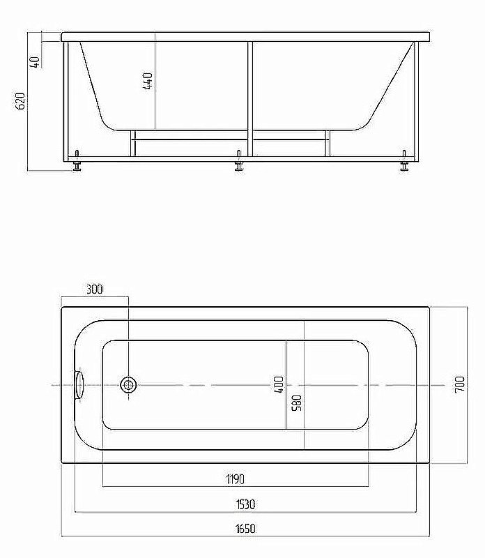 Ванна Aquatek Мия 165х70 MIY165-0000001 белая купить в интернет-магазине Sanbest